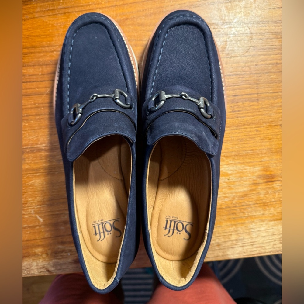 Sofft Prewitt Suede Loafers in Sky Navy